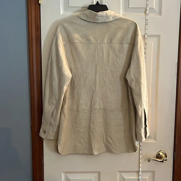 New-banana republic-S-tan(stone)-heritage suede shirt/jacket(Shacket) luxurious - Picture 6 of 16